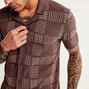 Abercrombie & Fitch Pattern Button-Through Sweater Polo